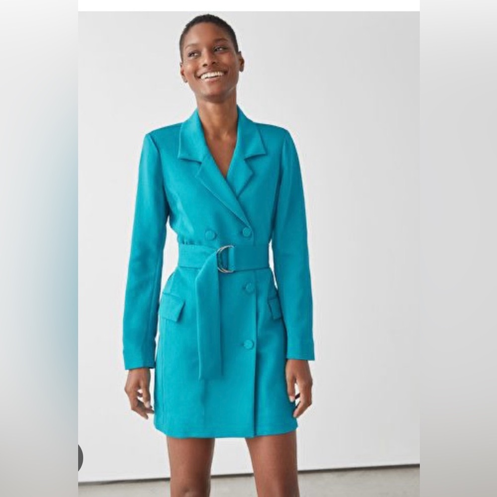 & Other Stories D-ring belted mini blazer dress